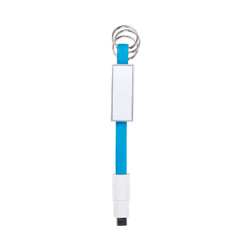 Prívesok na kľúče - dátový kábel USB C na sublimáciu - modrý