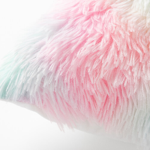 Funda de almohada de colores 40 x 40 cm en felpa de pelo largo y microfibra para sublimación