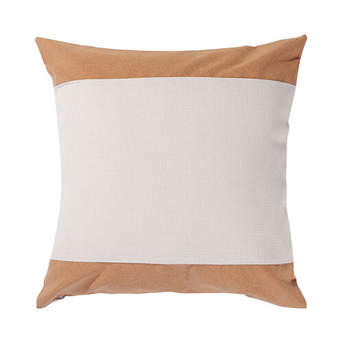 Linen pillowcase with two cork stripes for sublimation