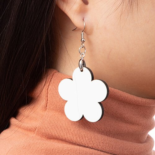 Pendientes fabricados en MDF para sublimación - flor