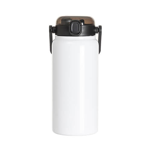 Stainless steel 1250 ml travel bottle with sublimation handle - white