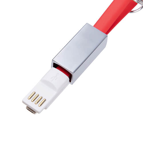 Sleutelhanger - Lightning datakabel voor sublimatie - rood