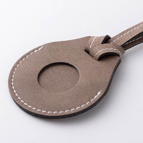 Charm de cuero con correa para equipaje / bolsa AirTag para sublimación - gris