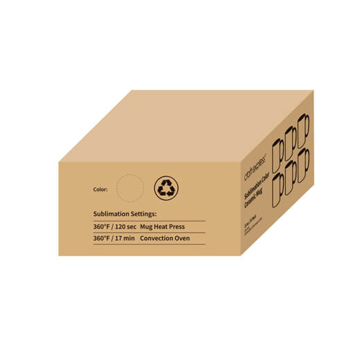 Set de 6 căni A+ de 330 ml cu interior portocaliu și ochiuri pentru sublimare