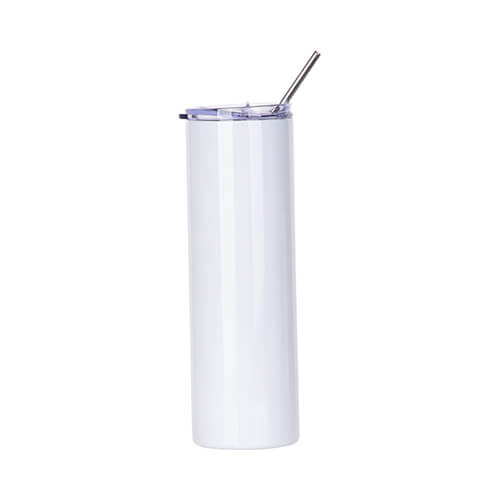 900 ml krūze ar salmiņu sublimācijai - balta