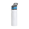 Aluminum bidon 750 ml white with cap with blue insert for sublimation
