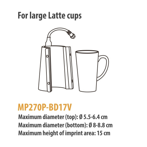 Veliki grijač za šalice za latte za Elite Pro / Pro Max presu