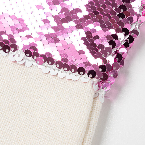 Christmas stocking with pink  sequins for sublimation