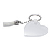Acryl sleutelhanger voor sublimatie - hart met witte kwastjes