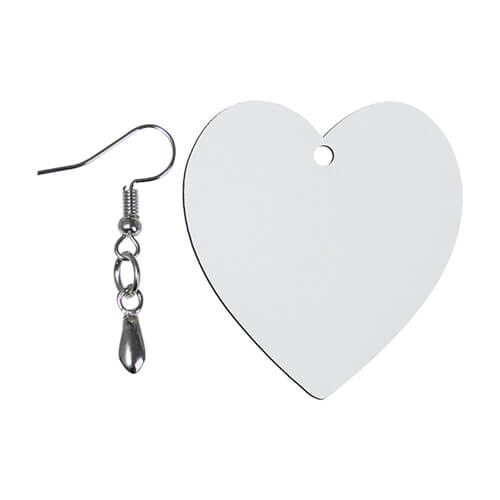 Pendientes fabricados en MDF para sublimación - corazón