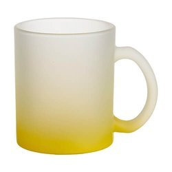 Taza de vidrio esmerilado 330 ml para sublimación - degradado amarillo