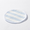 Canvas cup coaster Ø 10 cm cream with blue stripes for sublimation