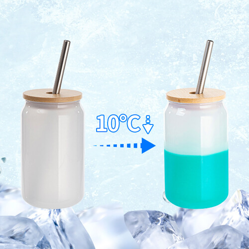 Een glas van 400 ml dat van kleur verandert bij blootstelling aan kou voor sublimatie - groen