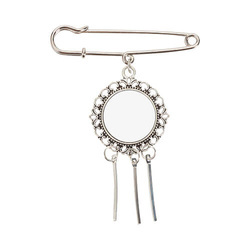 Round brooch - safety pin with three stripes for sublimation