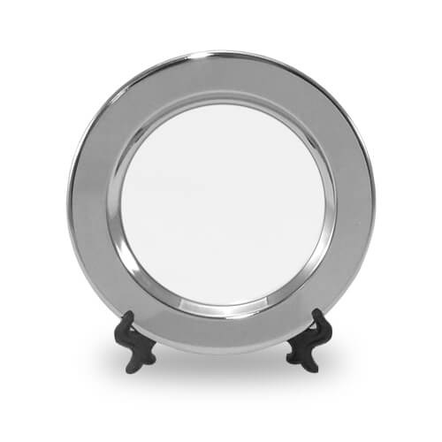 Rond metalen bord 10 cm met standaard Sublimatie Thermal Transfer