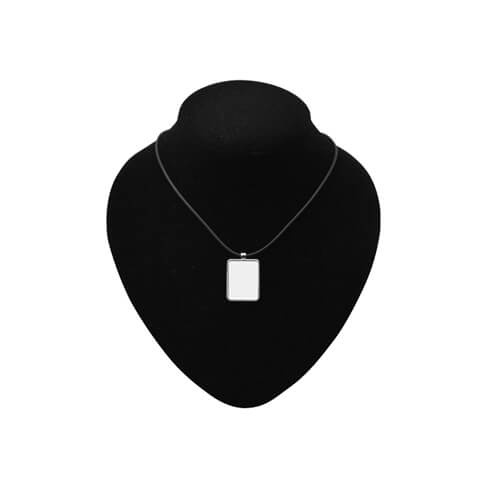 Pendentif rectangle sur cordon en caoutchouc Sublimation Transfert Thermique