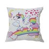 38 x 38 cm satin cover for sublimation printing - White unicorn