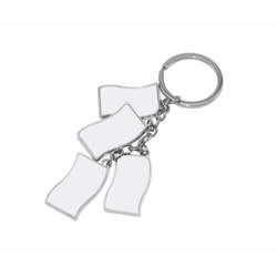 Metalinis raktų pakabukas su keturiomis vėliavėlėmis, kurias galima spausdinti sublimaciniu šiluminiu perdavimu