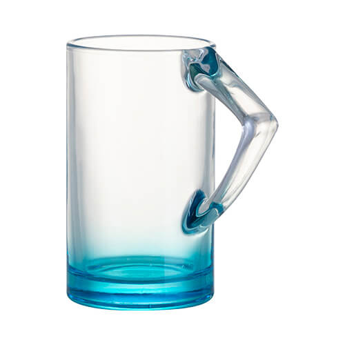 400 ml glazen mok met driehoekig handvat voor sublimatie - blauwe bodem