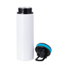 850 ml aluminium fles wit met schroefdop en blauwe sublimatie-inzet