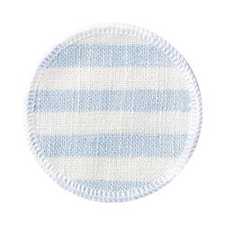 Ľanová podložka pod hrnček Ø 10 cm krémová s modrými pruhmi na sublimáciu