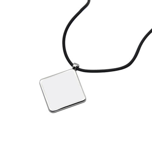 Pendentif rhombe sur cordon en caoutchouc Sublimation Transfert Thermique