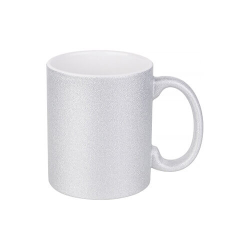 Mug 330 ml avec brocart pour sublimation - argenté