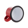100 ml enamelled mug red with black edge lining for thermo-transfer printing