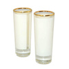 Verre shooter grand avec patch blanc et bord doré 90 ml Sublimation Transfert Thermique