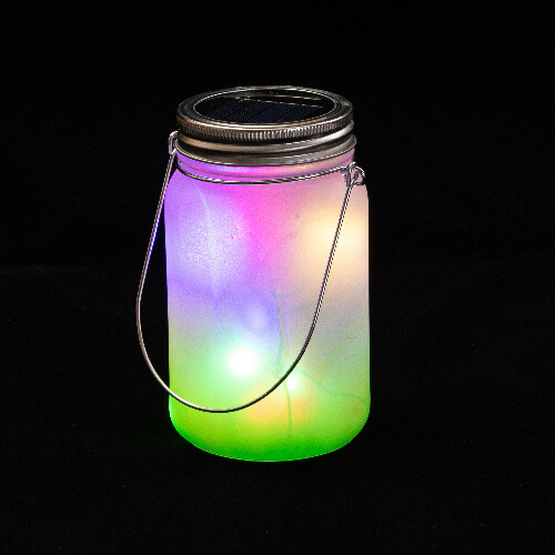 450 ml lykta med metallhandtag - grön gradient