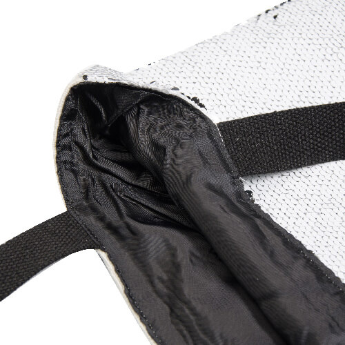 Bolsa con lentejuelas bicolor 35 x 38 cm para sublimación - negro