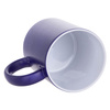 Taza mágica 330 ml azul mate con purpurina para sublimación, con caja de cartón