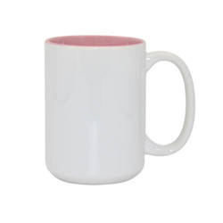 Mug blanc A+ 450 ml avec intérieur rose Sublimation Transfert Thermique
