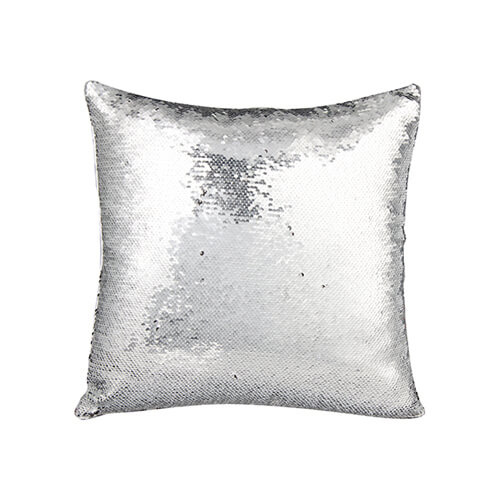 Pudebetræk 40 x 40 cm med pailletter til sublimering - sølv
