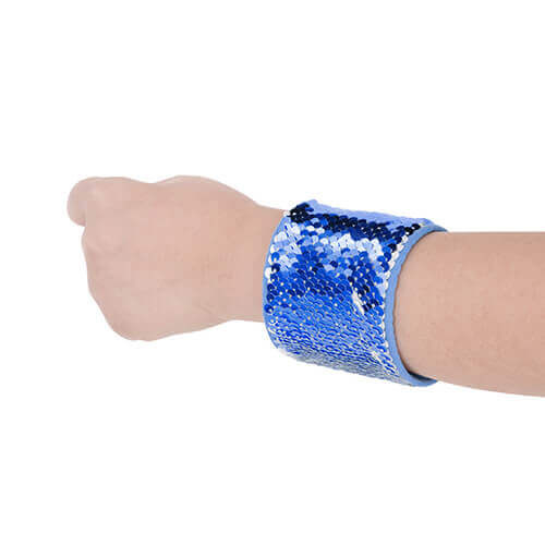 Bracelet avec paillettes bicolores pour sublimation - bleu