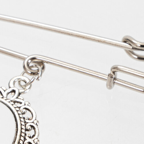 Dubbele ovale broche - veiligheidsspeld met kwastje voor sublimatie