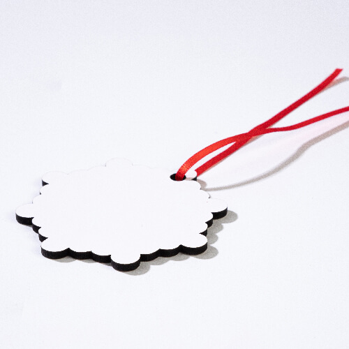 Suspension MDF double face pour sublimation - flocon de neige