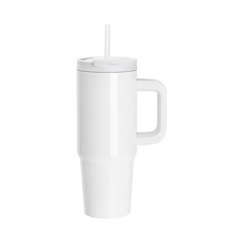 Šalica od 900 ml sa slamkom i bijelom ručkom za sublimaciju - bijela