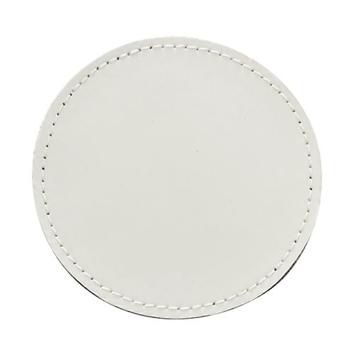 Round leather patch with velcro for sublimation