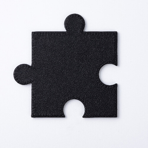 Skórzana podkładka pod kubek w kształcie puzzla do sublimacji - Zielony