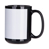 Black mug 450 ml with a white frame for sublimation