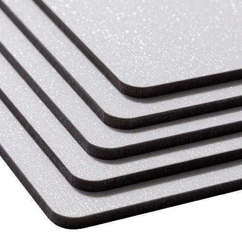 Lámina de fibra de madera premium para sublimación de 20,5 x 30,5 cm - Brillo plateado