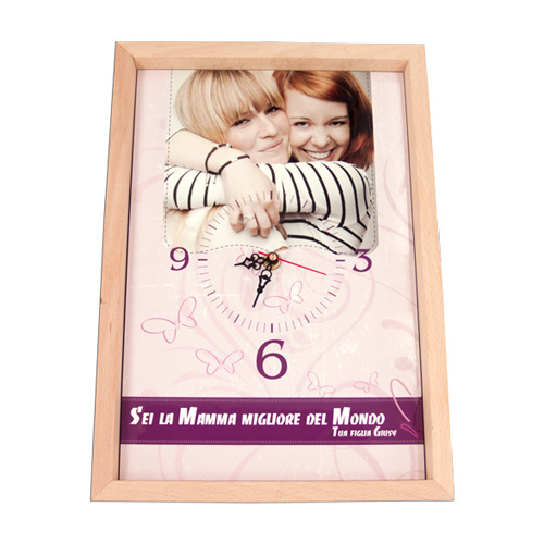Sieninis laikrodis mediniame rėme == cm, skirtas sublimacijai