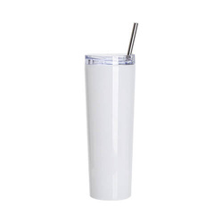 Κούπα 900 ml με στεγανό καπάκι και καλαμάκι για εξάχνωση - λευκό