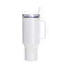 Stainless steel 1200 ml travel mug with lid and straw for sublimation - white