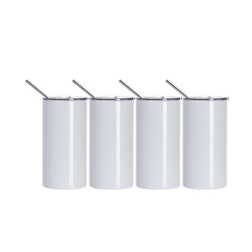 Set de 4 căni cu capac cu încuietoare și pai 600 ml pentru imprimare 
