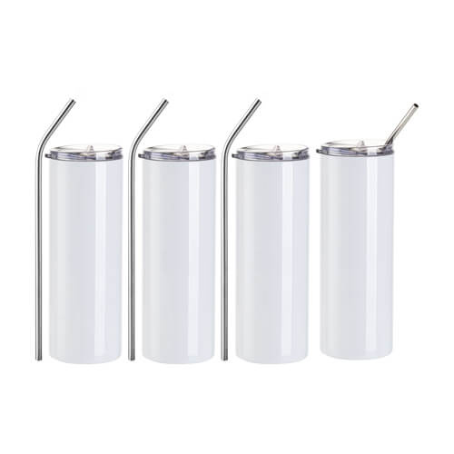 Komplet 4 600 ml vrčev s slamico za sublimacijo