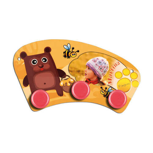 Mini obešalnik iz MDF za sublimacijo - rdeči krogi