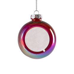 Plastic transparent Christmas tree bauble ∅ 8 for sublimation - red