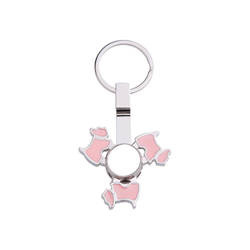 Metalnøglering - spinner til sublimering - hund - pink